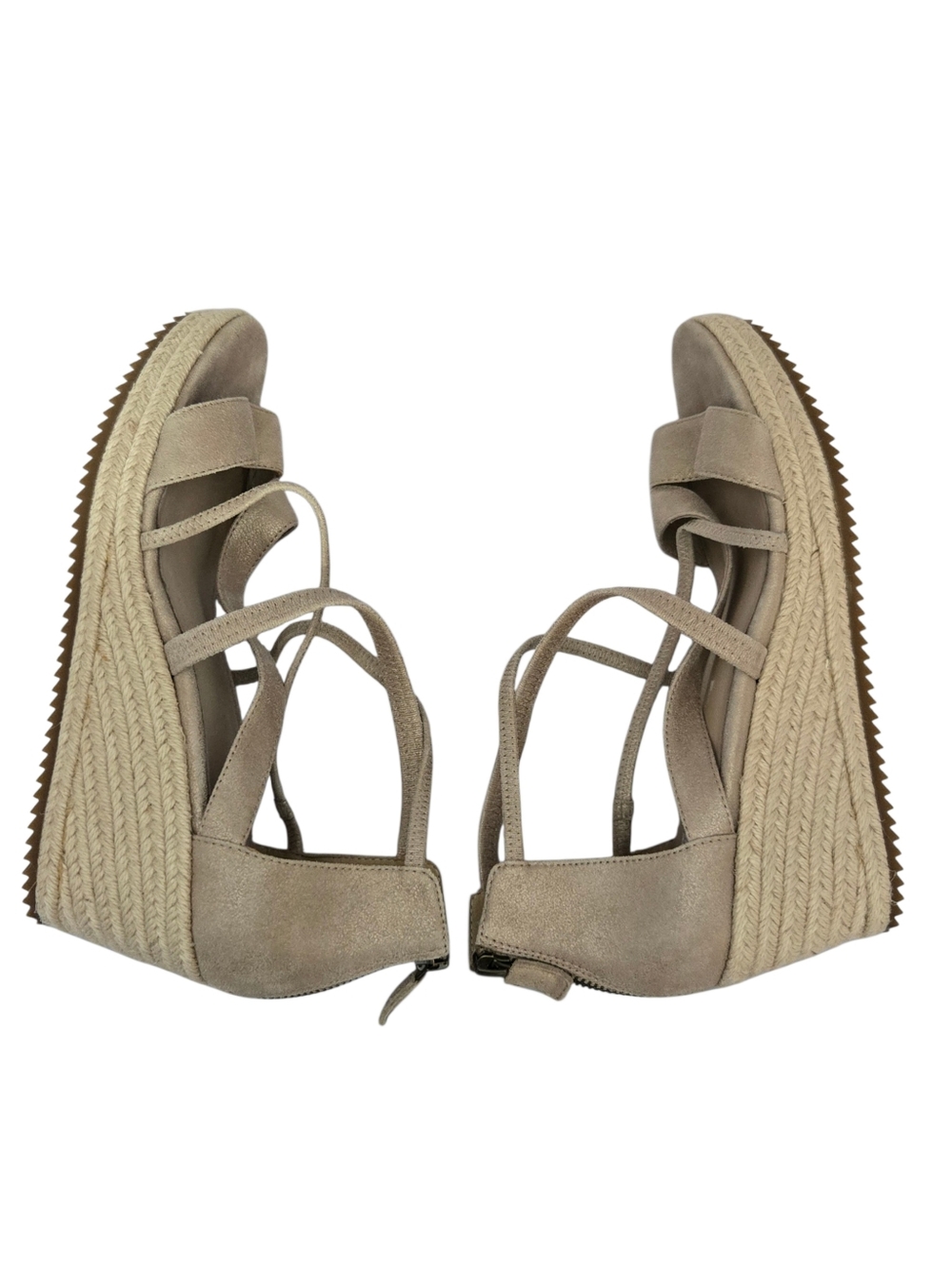 Eileen Fisher Wanda Metallic Suede Espadrille Wedge Sandals - Picture 5 of 15